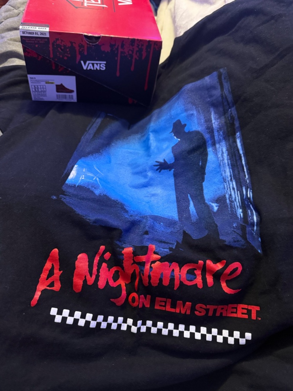 Vans Black Tee with Blue Graphic